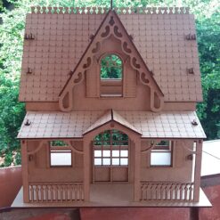 Casinha de boneca em mdf cru