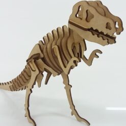 Monte e personalize seu Tiranossauro Rex 3D em MDF! Kit com 29 peças cortadas a laser, ideal para aprendizado, diversão e decoração.