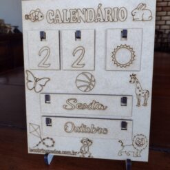Calendário permanente-letra cursiva- Leco Brinquedos