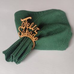 Kit Porta-guardanapos Feliz Sábado cru (com 6)