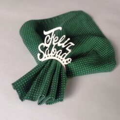 Kit Porta-guardanapos Feliz Sábado branco (com 6)